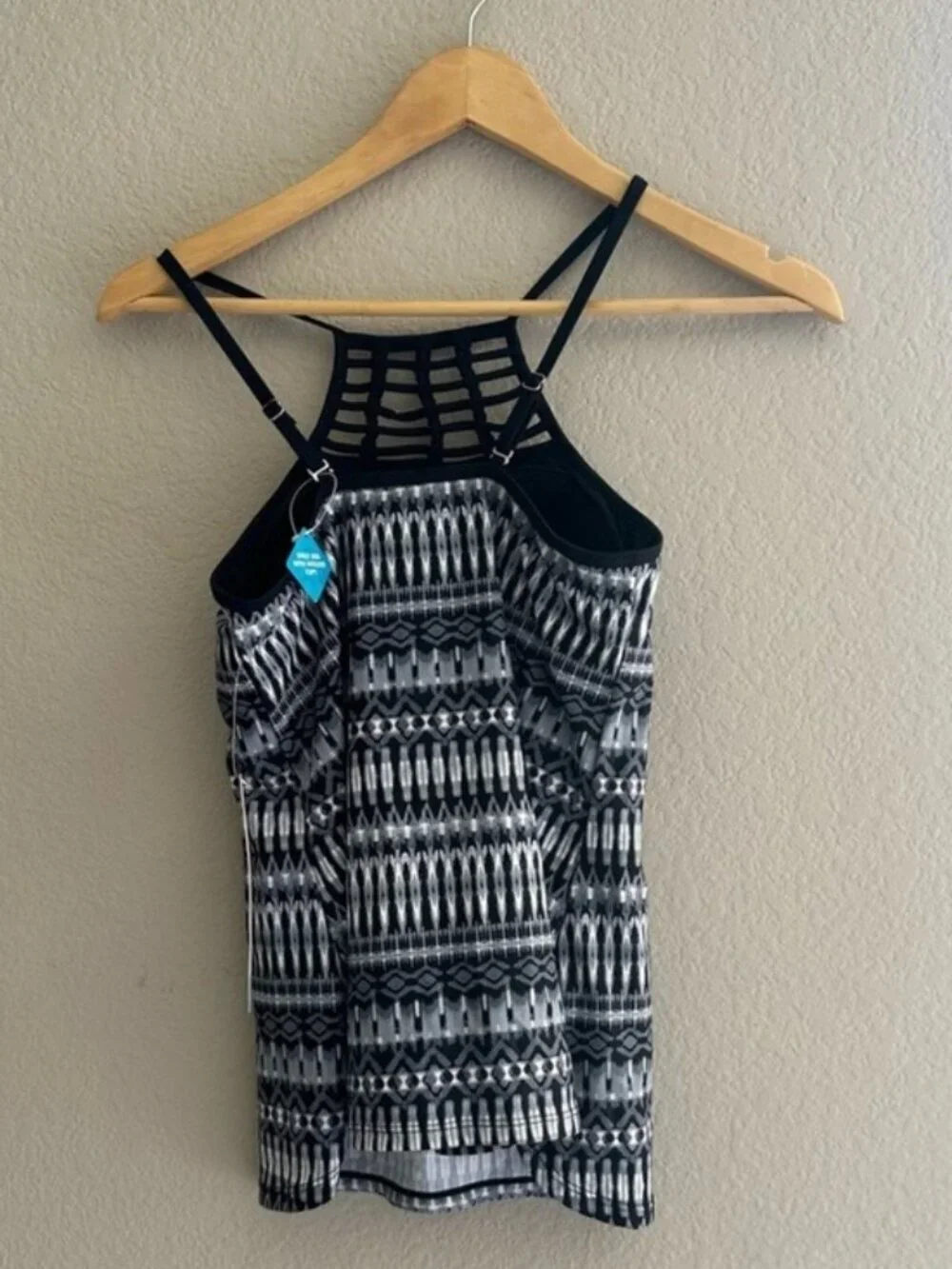 Free Country Tankini Top S NWT Boho Swim Batik Braided High Neck Beach